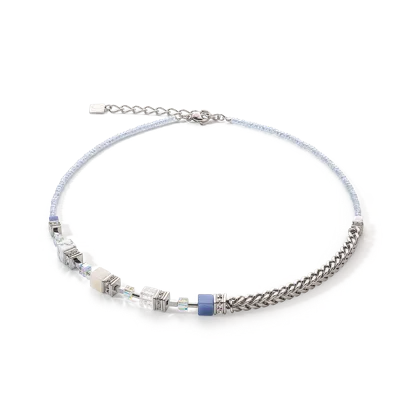 Coeur De Lion Geocube® Precious Fusion Chunky Chain Halskette Hellblau In Metallic
