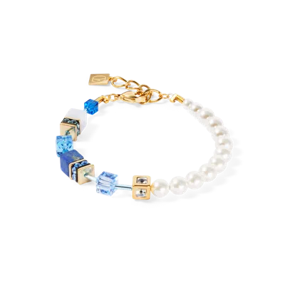Coeur De Lion Geocube® Precious Fusion Pearls Armband Blau In White