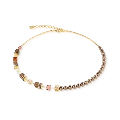 Coeur De Lion Geocube® Precious Fusion Pearls Halskette Mocha Mousse