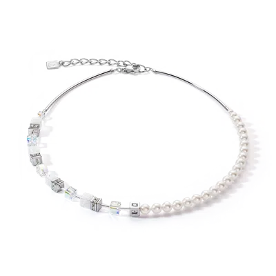 Coeur De Lion Geocube® Precious Fusion Pearls Halskette Weiss
