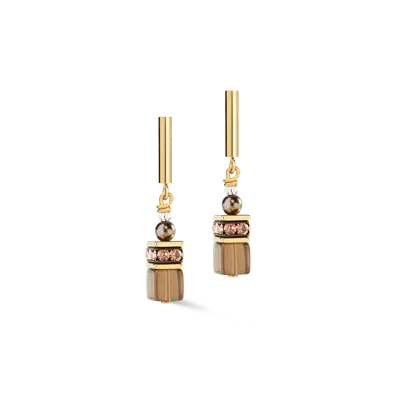 Coeur De Lion Geocube® Precious Fusion Pearls Ohrringe Mocha Mousse