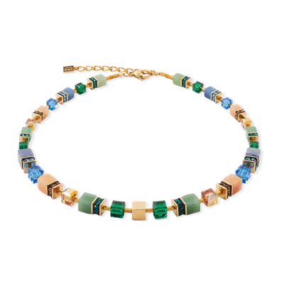 Coeur De Lion Geocube® Precious Statement Halskette Gold-spring In Multi