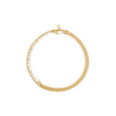 Coeur De Lion Halskette Chain & Pearl Fever Weiss-gold