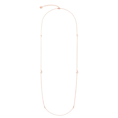 Coeur De Lion Halskette Dancing Geocube® Small Chain Long Edelstahl Roségold In Gold