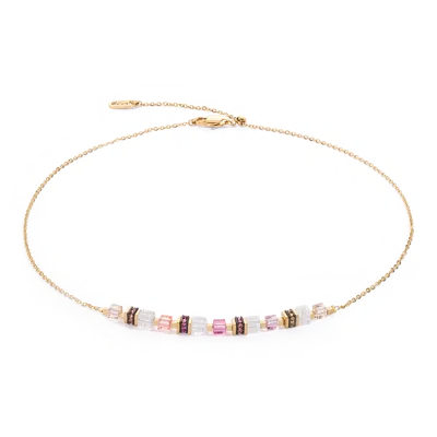 Coeur De Lion Halskette Mini Cubes & Chain Gold-rosa