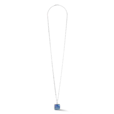 Coeur De Lion Halskette Oe Amulett Square Aventurin Silber-blau