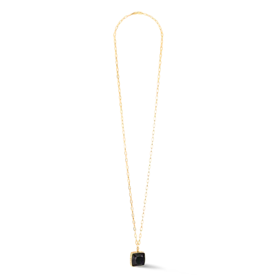 Coeur De Lion Halskette Oe Amulett Square Onyx Gold-schwarz In Black