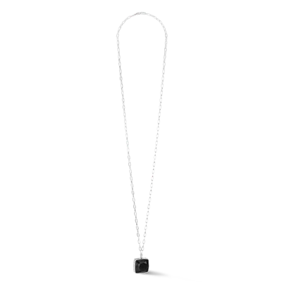 Coeur De Lion Halskette Oe Amulett Square Onyx Silber-schwarz In Metallic