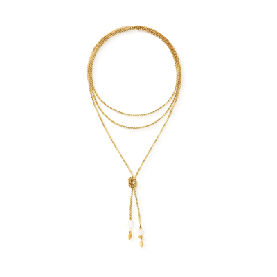 Coeur De Lion Halskette Serene Knot Chain Gold In Brown