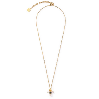 Coeur De Lion Halskette Small Guardian Weiss In Gold
