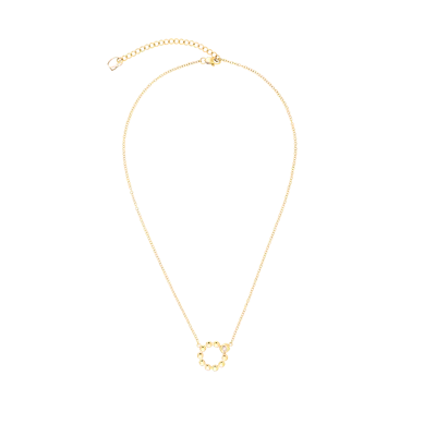 Coeur De Lion Halskette Small Soft Cube Circle Glow Gold