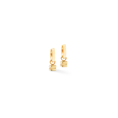 Coeur De Lion Ohrringe Creole Wave Cube Gold