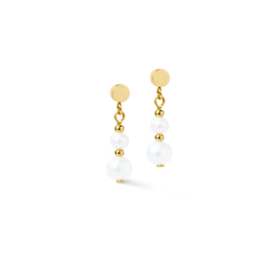 Coeur De Lion Ohrringe Pearl & Spikes Drop Gold