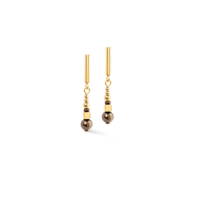 Coeur De Lion Ohrringe Shimmering Princess Pearls Gold-braun