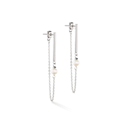 Coeur De Lion Ohrringe Solitaire Süsswasserperle Silber In Silver