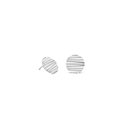 Coeur De Lion Ohrstecker Round Wave Silber In Silver