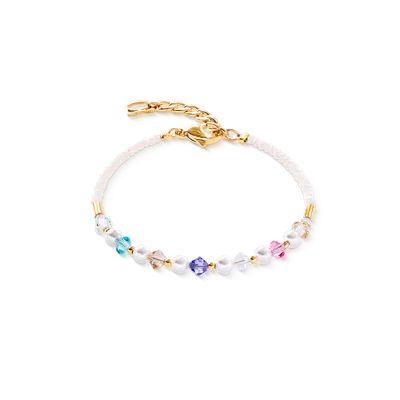 Coeur De Lion Princess Pearls Armband Gold Rainbow In Multi
