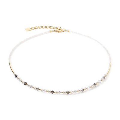 Coeur De Lion Princess Pearls Halskette Grau-kristall In Gold