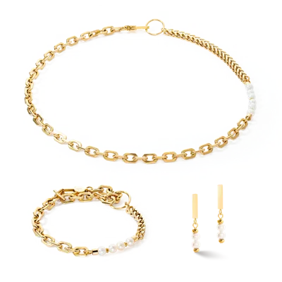 Coeur De Lion Schmuckset Shape Shifter Süsswasserperlen Gold