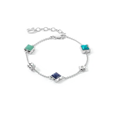 Coeur De Lion Station Collection Armband Silber-blau In Silver