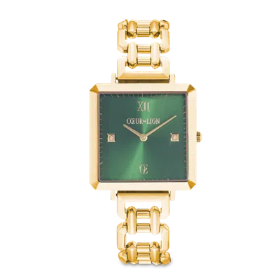 Coeur De Lion Uhr Iconic Cube Glamorous Green Statement Gold