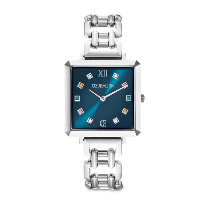 Coeur De Lion Uhr Iconic Cube Noble Petrol Statement Silber In Metallic