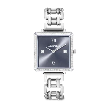 Coeur De Lion Uhr Iconic Cube Sparkling Anthracite Attraction Statement Silber In Metallic