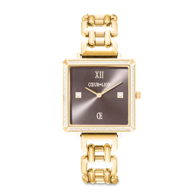 Coeur De Lion Uhr Iconic Cube Sparkling Mystic Mocca Statement Gold