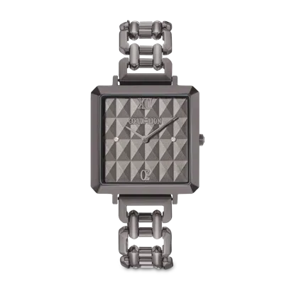Coeur De Lion Uhr Iconic Cube Spikes Statement Anthrazit In Gray