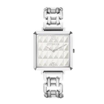 Coeur De Lion Uhr Iconic Cube Spikes Statement Silber In Metallic