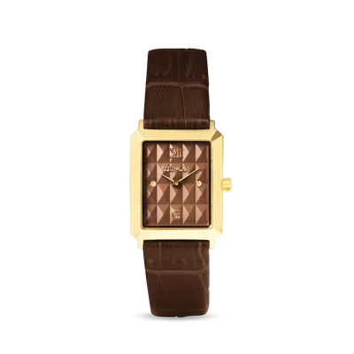 Coeur De Lion Uhr Iconic Spikes Armband Leder Mocha Mousse Gold In Brown