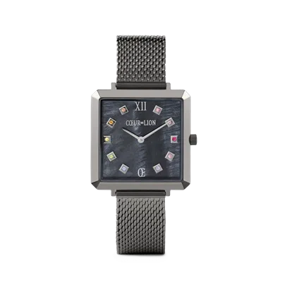 Coeur De Lion Uhr Iconic Square Anthrazit Perlmutt Milanaise Edelstahl Anthrazit In Black