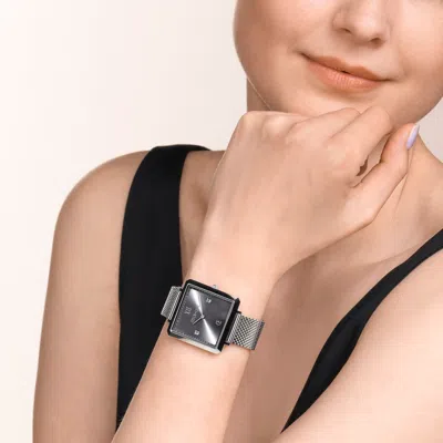 Coeur De Lion Uhr Iconic Square Graphite Sunray Milanaise Edelstahl In Gray
