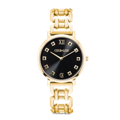 Coeur De Lion Uhr Rund Brilliant Glamourous Black Statement Gold