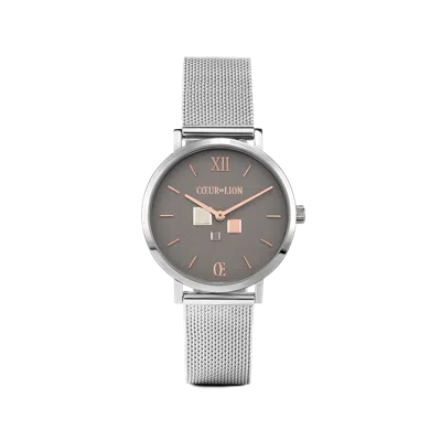 Coeur De Lion Uhr Rund Cool Grey Milanaise Edelstahl In Gray