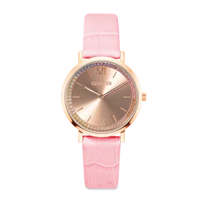 Coeur De Lion Uhr Rund Pastel Lovers Roségold Armband Leder Rosa In Pink
