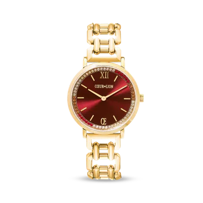 Coeur De Lion Uhr Rund Sparkling Festive Red Statement Gold