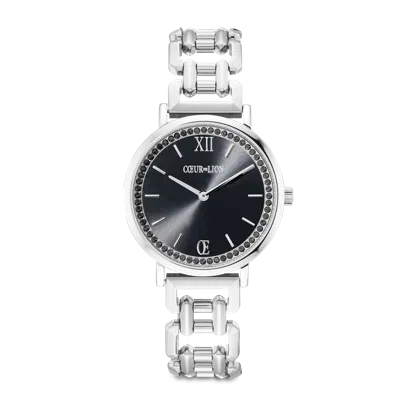 Coeur De Lion Uhr Rund Sparkling Mysterious Black Statement Silber In Silver