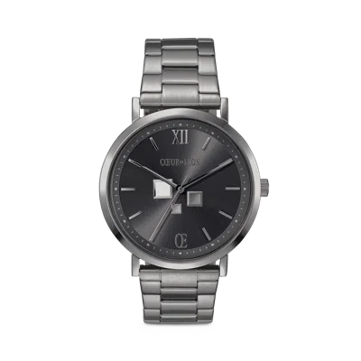 Coeur De Lion Uhr Rund Statement Unisex Anthrazit Sunray Edelstahl Light Gun Metal In Metallic