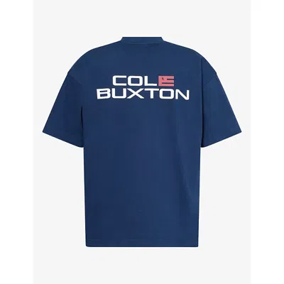 Cole Buxton Mens Flag Short-sleeve Cotton T-shirt Navy Blue Xs