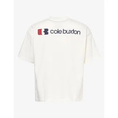 Cole Buxton Mens Icon Logo Short-sleeve Cotton T-shirt Vintage White