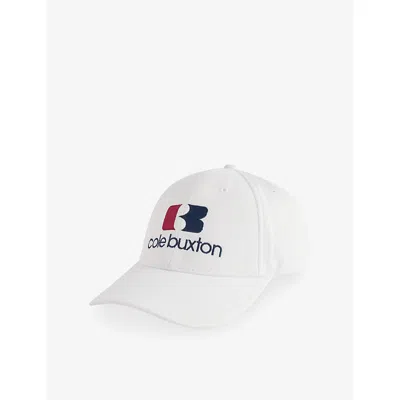 Cole Buxton Mens White Icon Logo Woven Cap