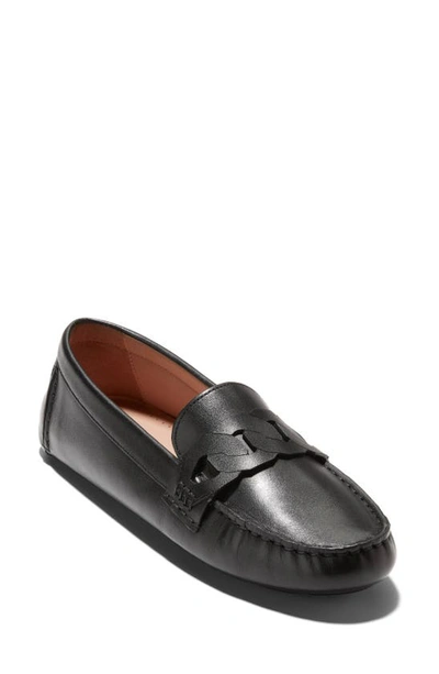 Cole Haan Evelyn Chain Driver Loafer In Black Leather