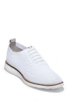 Cole Haan Knit Original Grand Wing Tip Sneaker In Op Wht Knt