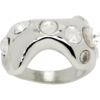 Collina Strada Bat Ring In Silver Clear