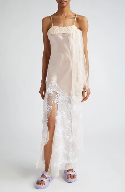 Collina Strada Veronika Lace & Silk Satin Slipdress In Blush