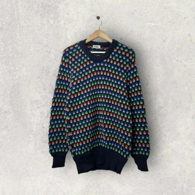 Pre-owned Coloured Cable Knit Sweater X Missoni Vintage Missoni Sport Heavy Knit Sweater In Multicolor