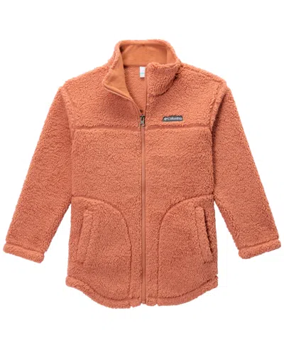 Columbia Kids' Big Girls West Bend Full-zip Fleece Sweatshirt In Orange