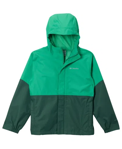 Columbia Kids' Boys' 8-18 Hikebound Ii Waterproof Lightweight Jacket In Dark Lime,rain Forest