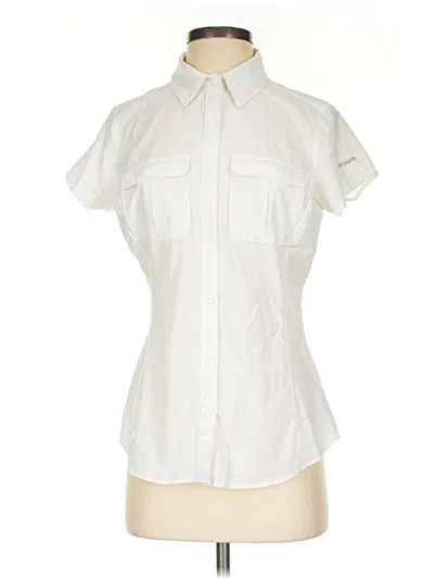 Pre-owned Columbia Short Sleeve Blouse In Ivory